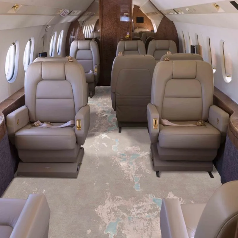 High-end customized handmade wool carpet for private jet